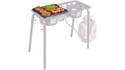 Camp Chef Reversible Pre-Seasoned Cast Iron Grill/ Griddle -Snow Peak Shop opplanet camp chef reversible pre seasoned cast iron black cgg16b av 1