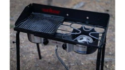 Camp Chef Reversible Pre-Seasoned Cast Iron Grill/ Griddle -Snow Peak Shop opplanet camp chef reversible pre seasoned cast iron black cgg16b av 3