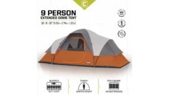 Core Equipment 9 Person Modified Dome Tent -Snow Peak Shop opplanet core equipment 9 person modified dome tent orange gray 16 x 9 ft 40004 usage 3