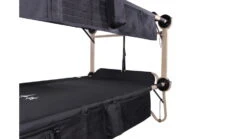 2XL Disc-O-Bed Cot System W/ 2 Side Organizers -Snow Peak Shop opplanet disc o bed disc o bed cot with 2 side organiziers black 2xl 30507bo av 3