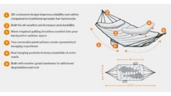 Eno SuperNest Hammock -Snow Peak Shop opplanet eno supernest hammock heather grey sup089 av 7