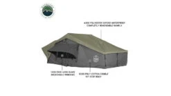 Overland Vehicle Systems N3E Nomadic 3 Extended Roof Top Tent -Snow Peak Shop opplanet overland vehicle systems n3e nomadic 3 extended roof top tent gray green 18339936 av 1