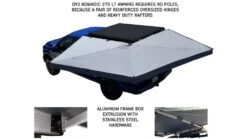Overland Vehicle Systems Nomadic 270 LT Awning - Driver Side -Snow Peak Shop opplanet overland vehicle systems nomadic 270 lt awning driver side dark gray cover with black cover universal 19559907 av 3