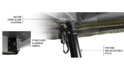 Overland Vehicle Systems Nomadic 270 LT Awning - Driver Side -Snow Peak Shop opplanet overland vehicle systems nomadic 270 lt awning driver side dark gray cover with black cover universal 19559907 usage 8