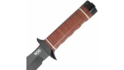 SOG Specialty Knives & Tools Bowie 2.0 Fixed Blade Knife -Snow Peak Shop opplanet sog specialty knives tools bowie 2 0 fixed blade knife 6 4in aus 8 blade clip point brown leather washers handle black sog s1t l av 5