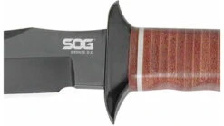 SOG Specialty Knives & Tools Bowie 2.0 Fixed Blade Knife -Snow Peak Shop opplanet sog specialty knives tools bowie 2 0 fixed blade knife 6 4in aus 8 blade clip point brown leather washers handle black sog s1t l av 6