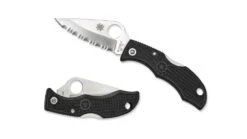Spyderco Ladybug3 4.4in Black Folding Knife -Snow Peak Shop opplanet spyderco ladybug3 black frn handle serrated blade fold knife lbks3 v1